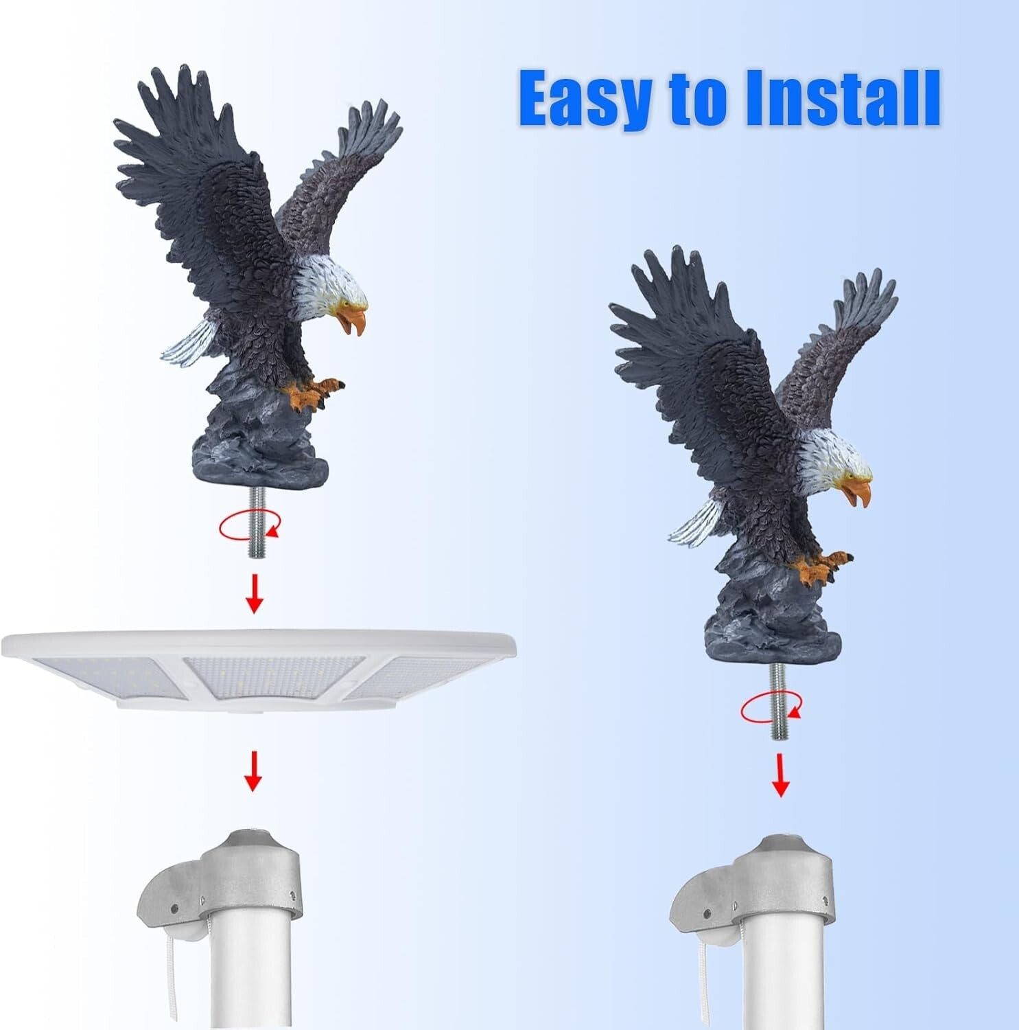 Lifelike Eagle Flagpole Finial - Weather-Resistant and Perfect for Indoor Decor