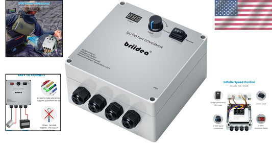 Versatile 12-48V PWM Motor Controller with Switch for Electric Weed Control