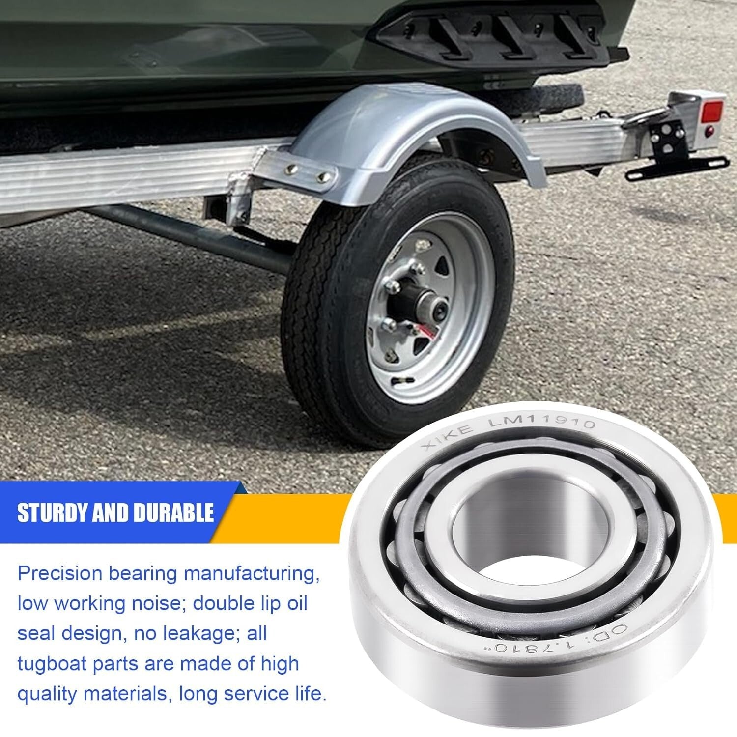 4-Piece Trailer Wheel Hub Kit for 3/4" Axles - LM11949/LM11910 Bearings Included