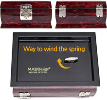 Load image into Gallery viewer, Artisan Jewelry Music Box with Butterfly Clasp &amp; Mirror – Ideal for Organizing
