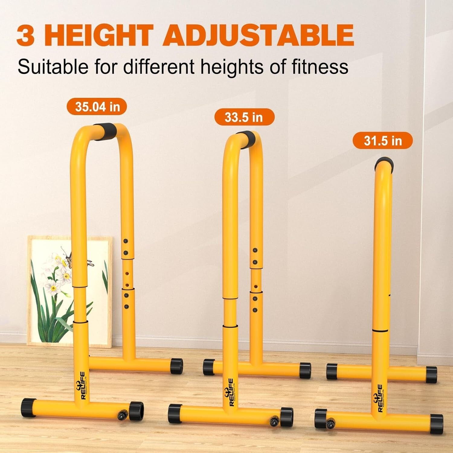 Durable Fitness Dip Stand - 400LBS Capacity, Adjustable Height for All Exercises