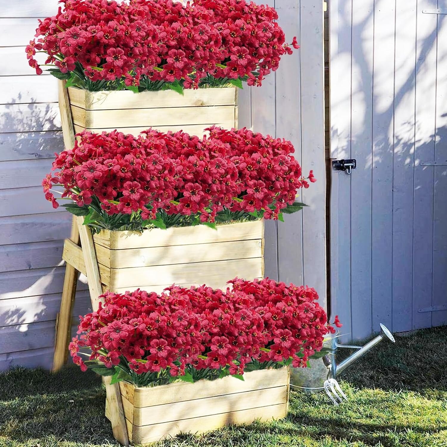 Eye-catching 72 Bundles of Rose Red Fake Flowers - Perfect for All Occasions