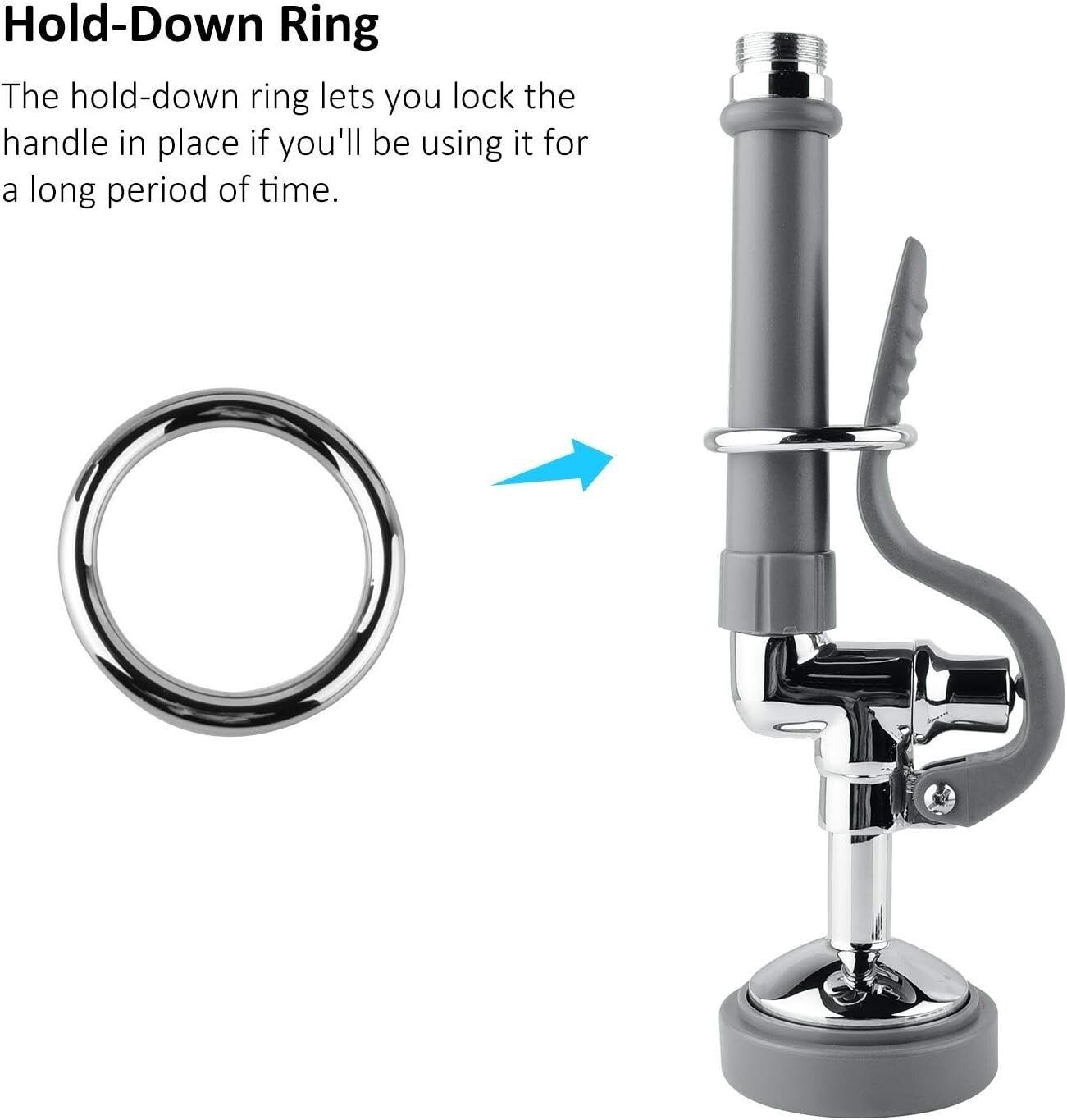 High-Pressure Commercial Faucet Sprayer - Chrome Finish for Kitchen Efficiency