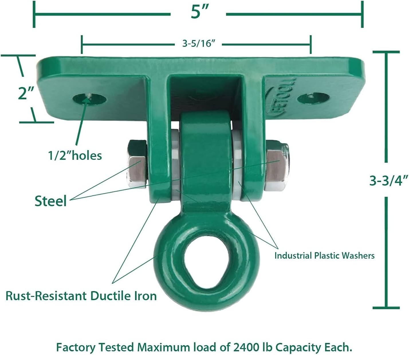Durable 10000 lb Capacity Swing Hanger Set for Indoor/Outdoor Use, Pack of 4