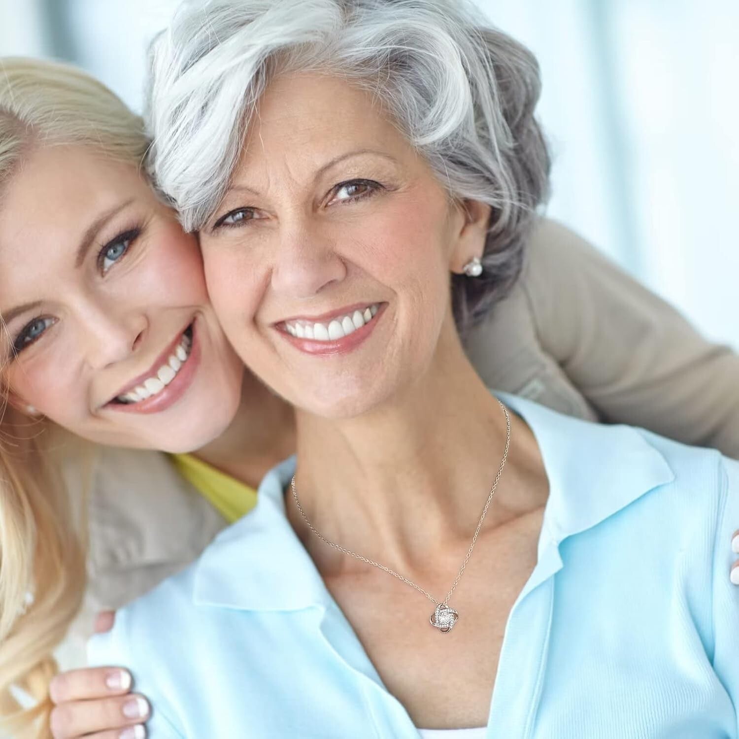 Dainty Love Knot Necklace in 14K White Gold - Perfect for Mother’s Day Gifts