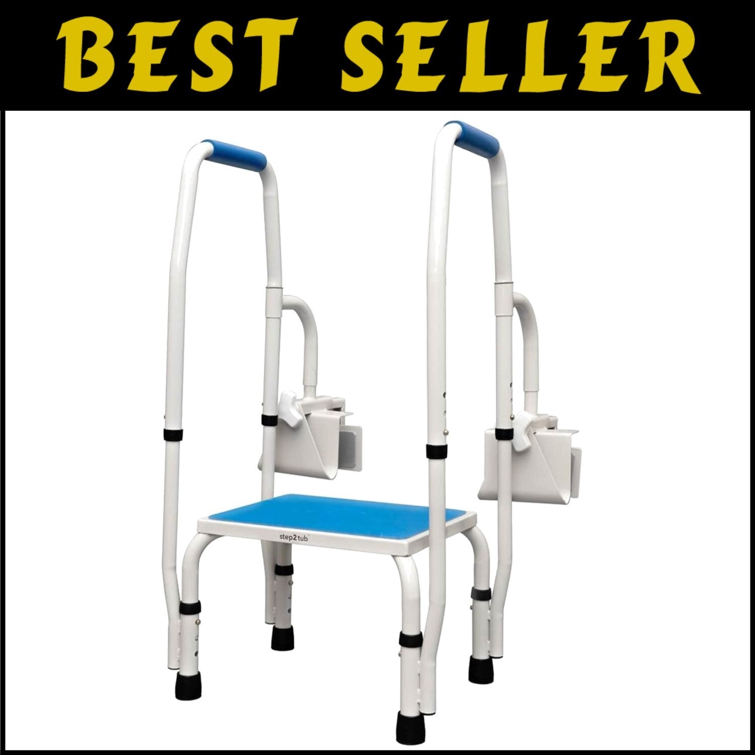 Heavy-Duty Bathtub Step Stool with Handle for Seniors - 300 lbs Weight Capacity