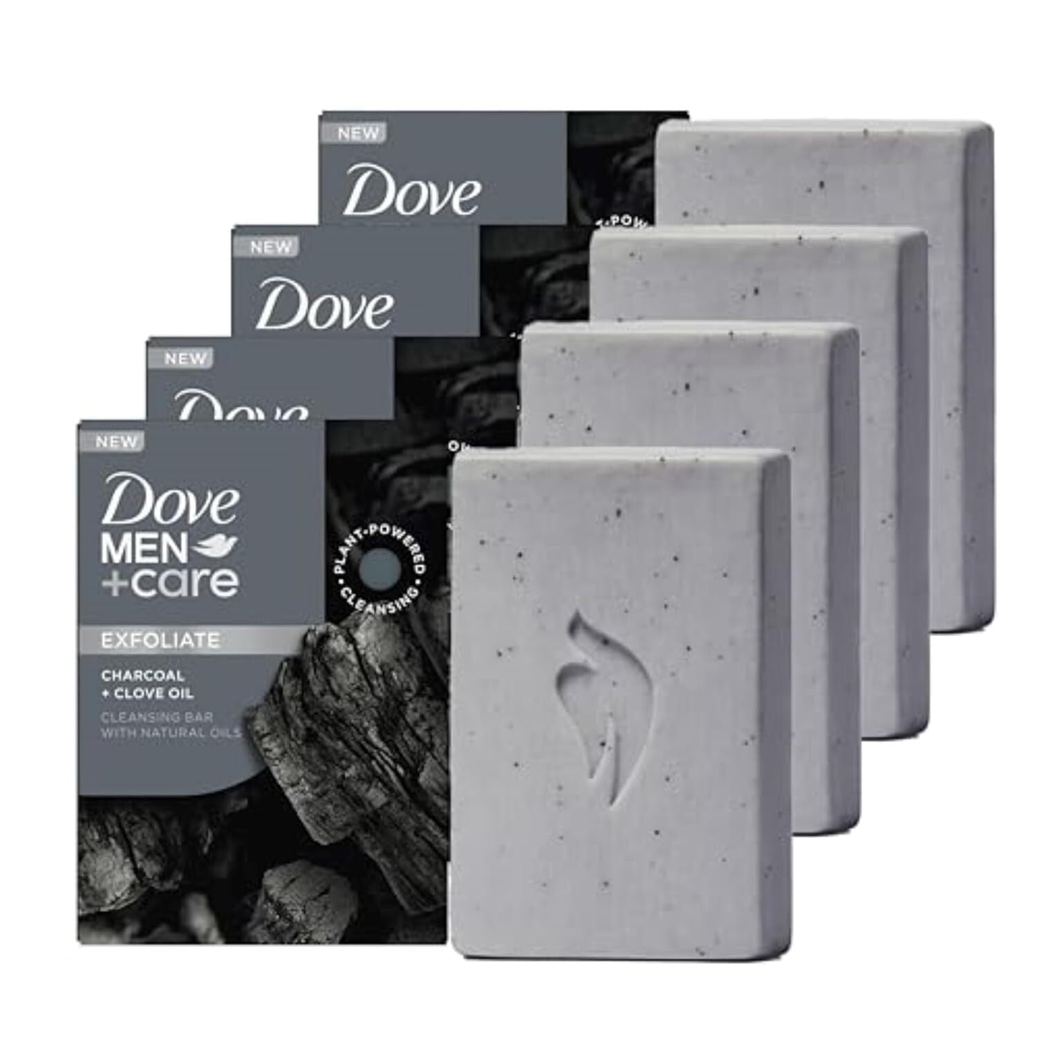 Cruelty-Free Dove Men+Care Charcoal Cleansing Bar - 4 Count for Daily Use