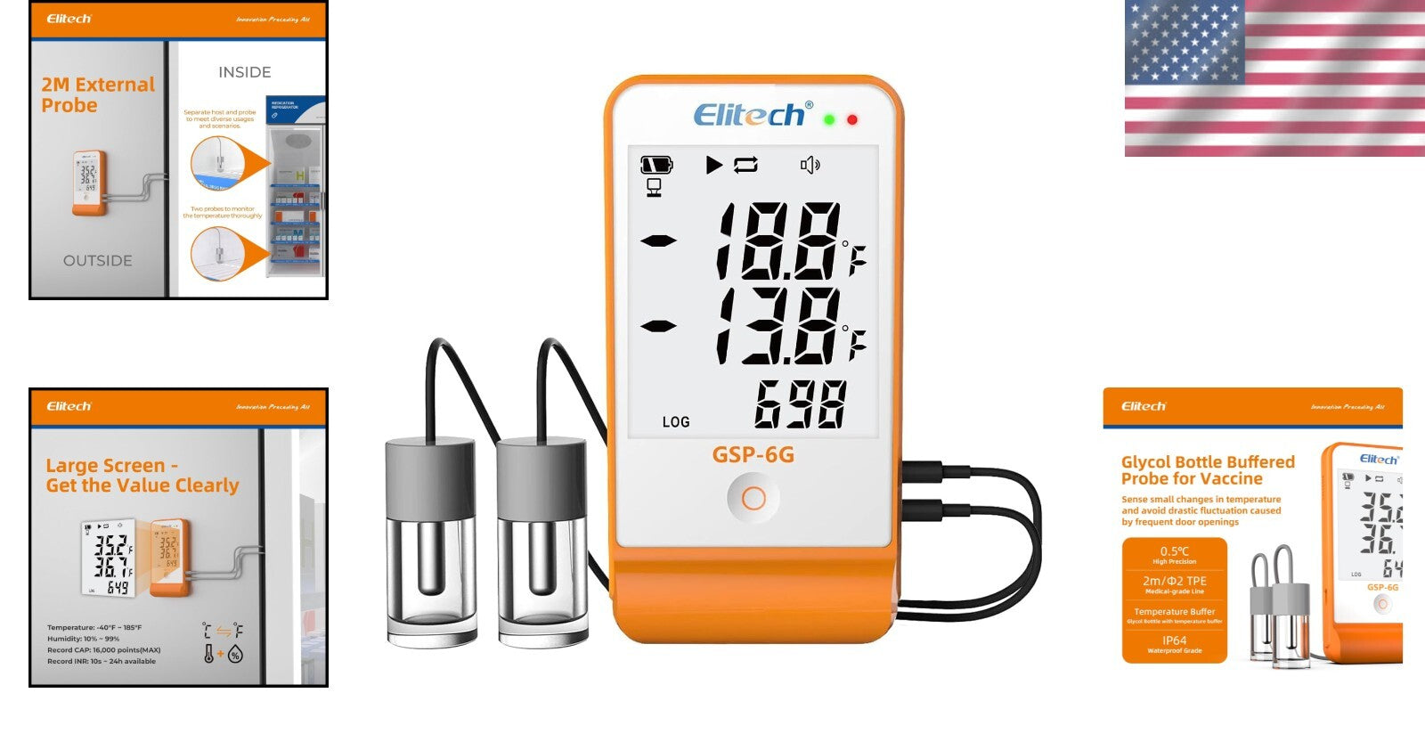 Easy-Install Temperature & Humidity Logger with Visual Alerts for Vaccine Fridge