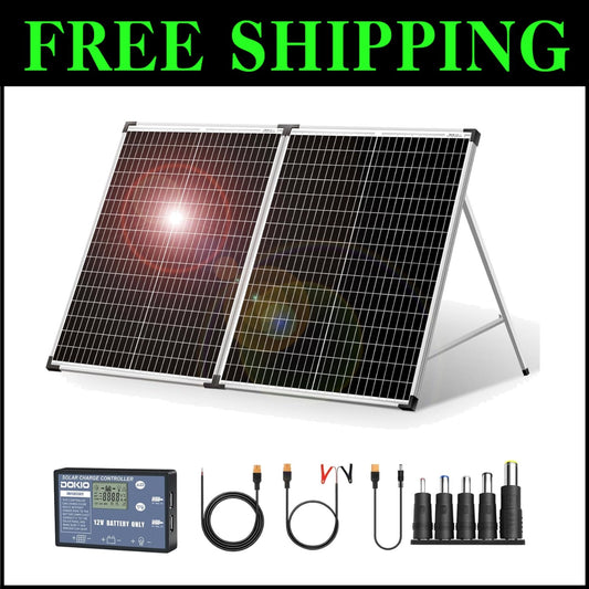Efficient 18V Foldable Solar Panel with Controller - Perfect for Outdoor Use