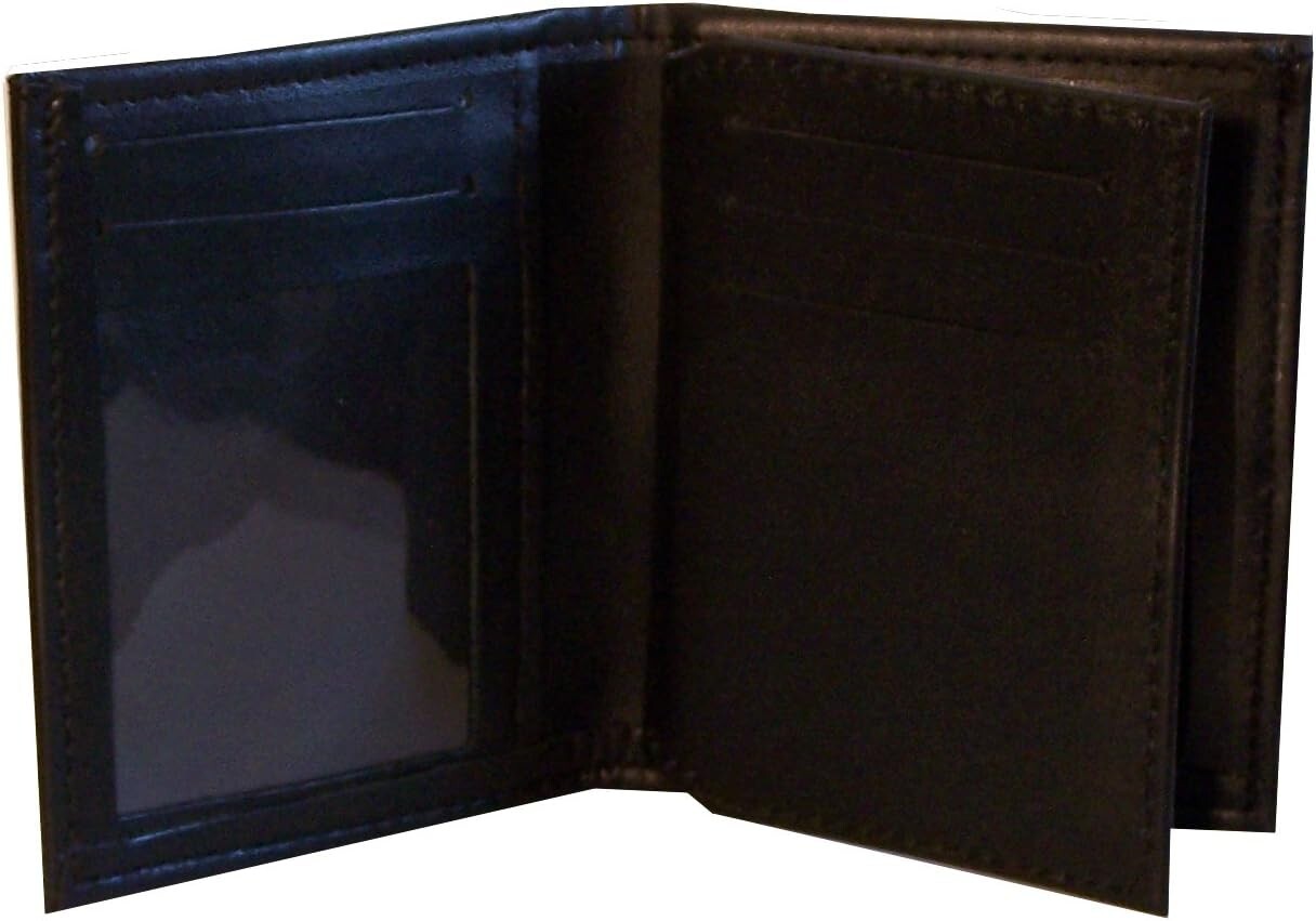 Compact Black Bifold Wallet for Florida Sheriff 5-Point Badge - 2.7" Cutout