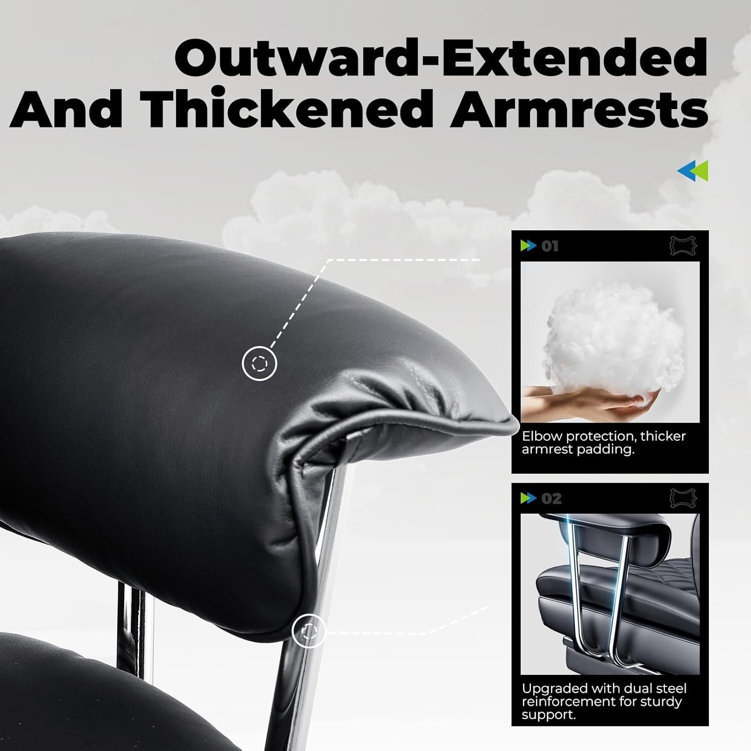 Big & Tall Executive Chair with Soft Armrests, Adjustable & Versatile