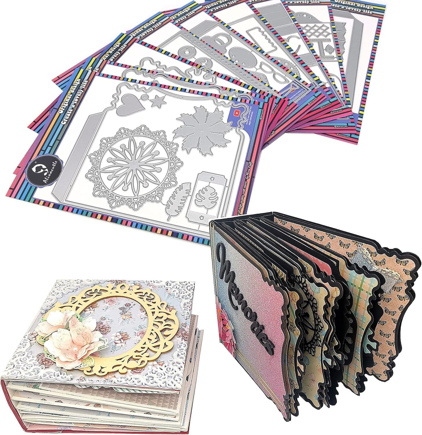 Art Deco Mini Album Die-Cuts 15x15CM - Perfect for Scrapbooking & DIY Cards