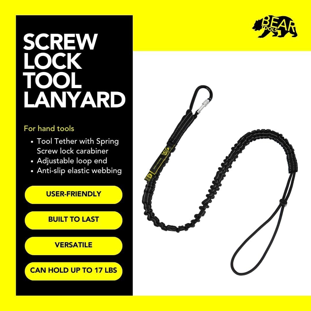 Durable Tool Safety Lanyard 50-Pack with Reflective Stitching & Carabiner