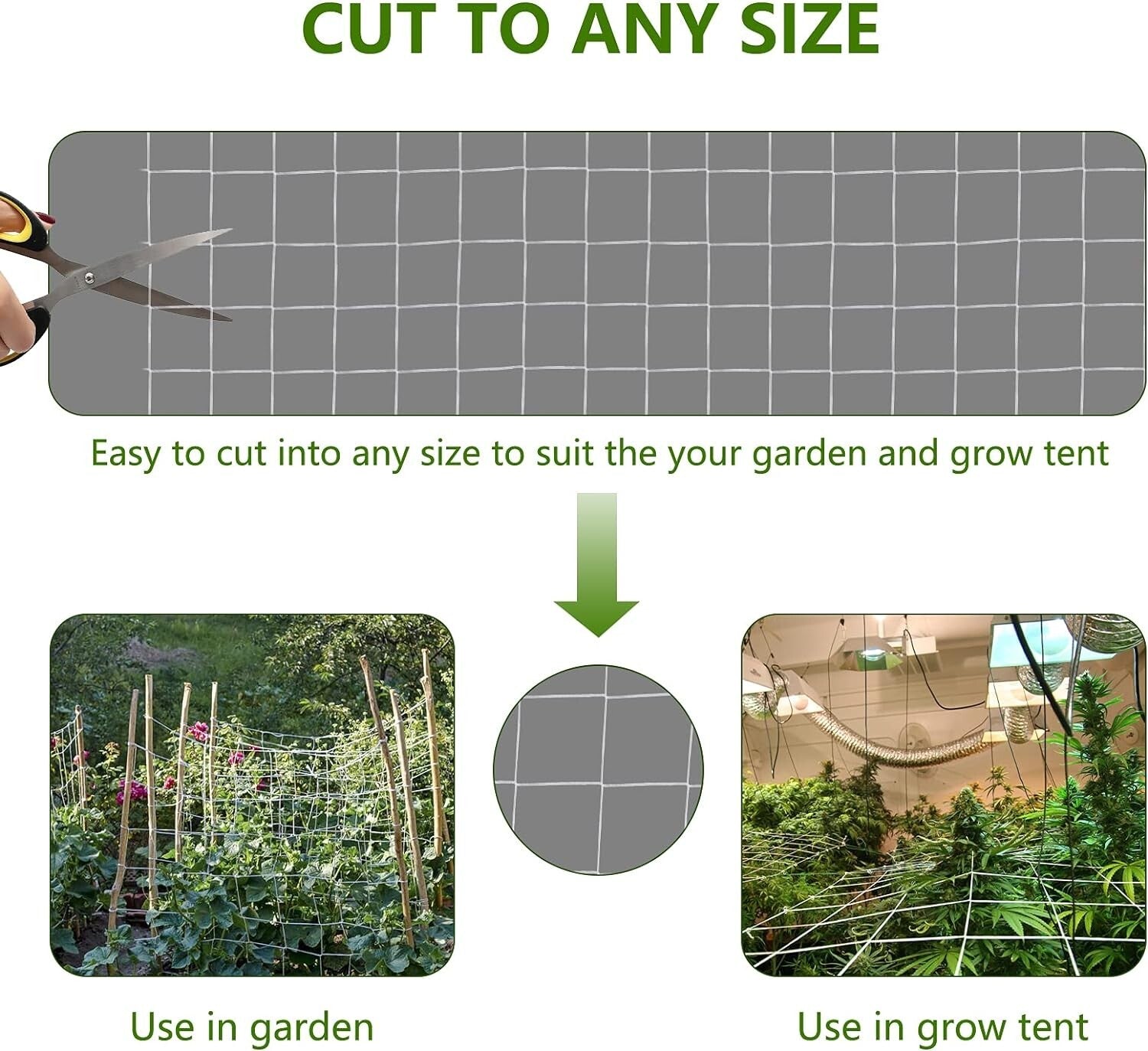 Environmentally Safe Nylon Trellis Netting - 5x350 ft for Gardens & Greenhouses