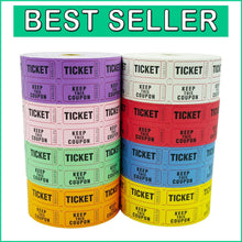 Load image into Gallery viewer, Colorful 50/50 Double Roll Raffle Tickets - 8000 Pairs for All Occasions