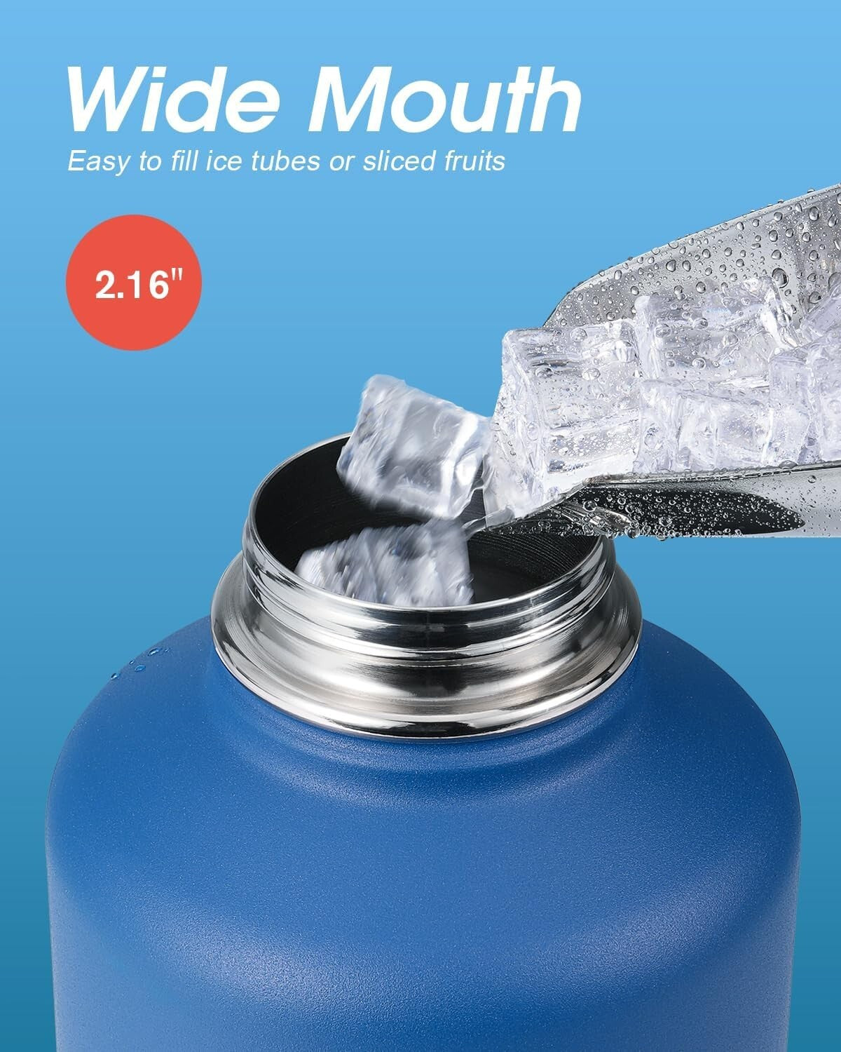 Durable 64 oz Insulated Water Bottle with Straw & Lids - Perfect for Outdoors