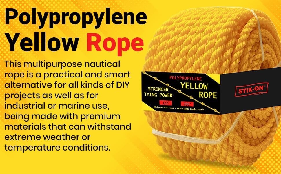 1/2 Inch Twisted Nautical Rope - 3780 Lbs Strength, Oil Resistant & Versatile