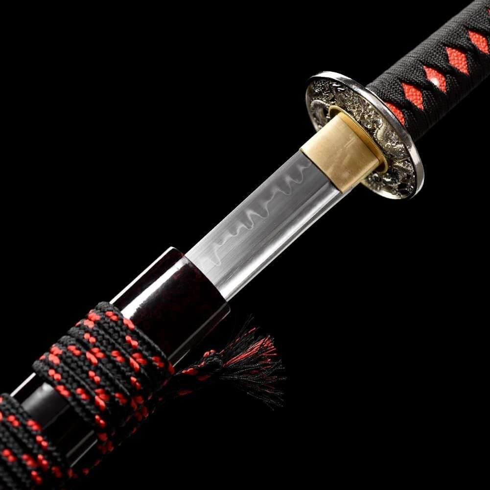 Elegant 28" Japanese Katana – Full Tang and Clay Tempered Damascus Steel Blade