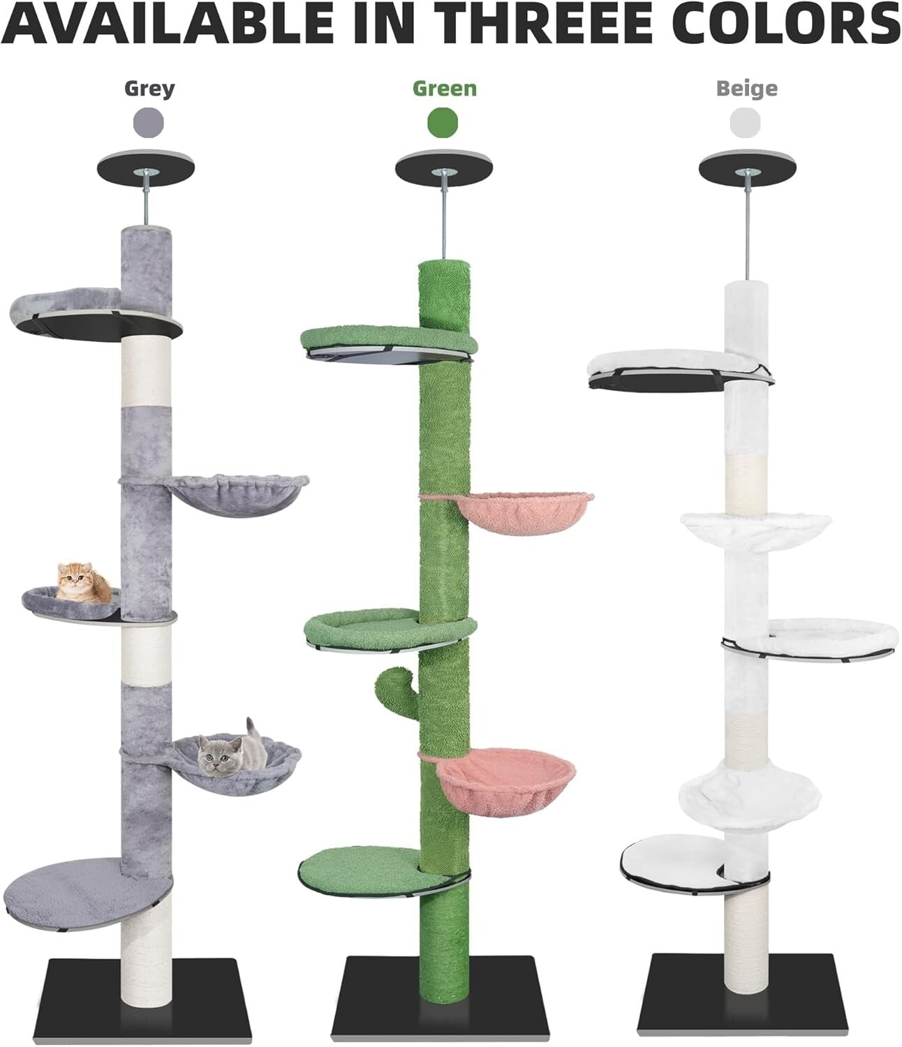 Durable Adjustable Cat Climbing Tree With Hammock - Ideal For Energetic Kittens