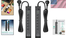 Load image into Gallery viewer, Versatile USB Charging Surge Protector Power Strip with 900 Joules Safety Rating