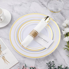 Load image into Gallery viewer, Complete Gold Plastic Dinnerware Set - 350PCS for Effortless Entertaining of 50