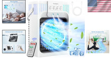 Load image into Gallery viewer, Personal Air Cooler with 1200ml Tank, 3 Speeds &amp; 7 Night Lights - Compact Design
