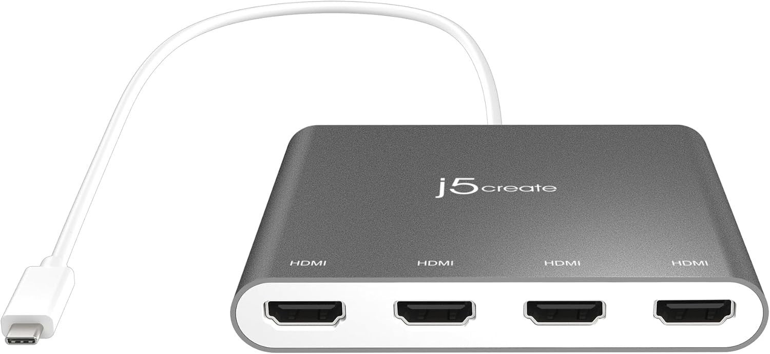 USB-C to 4-Port HDMI Adapter Hub: Boost Productivity with Multi-Monitor Support