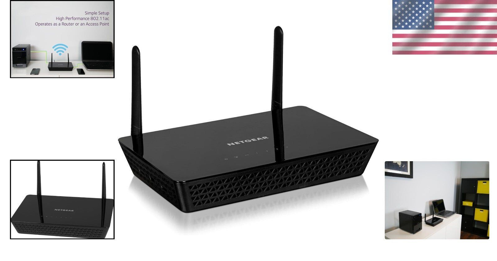 802.11AC Desktop Access Point with 3 Ethernet Ports - Fast WiFi for 64 Devices