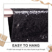 Load image into Gallery viewer, 5ft x 10ft Black Sequin Backdrop - Perfect for Weddings, Parties &amp; Photo Shoots