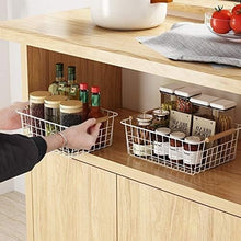 Load image into Gallery viewer, Durable New-White Wire Baskets with Handles - Perfect for Pantry and Closet