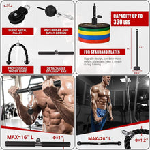 Load image into Gallery viewer, Compact Home Gym LAT Pulley with Adjustable Cable &amp; Foam Grip Handle for Comfort