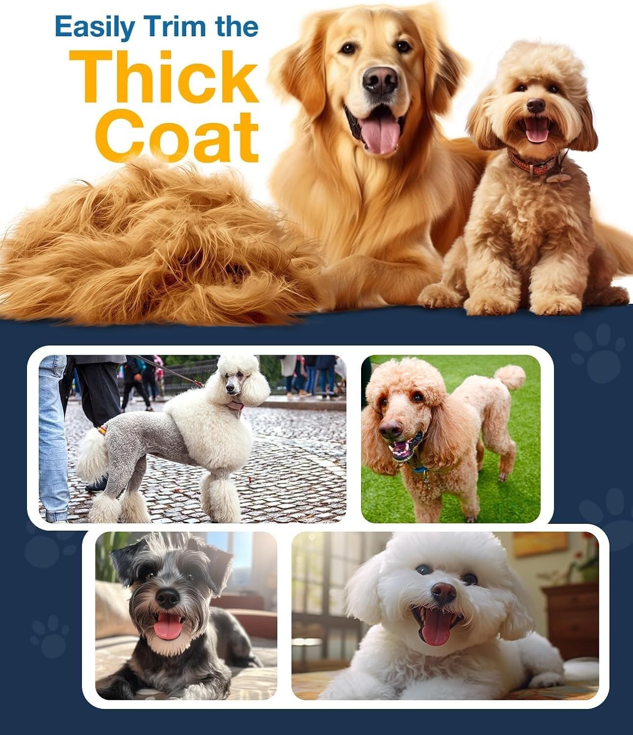 Professional Quality Dog Grooming Clippers - Cordless, Waterproof, Easy to Use