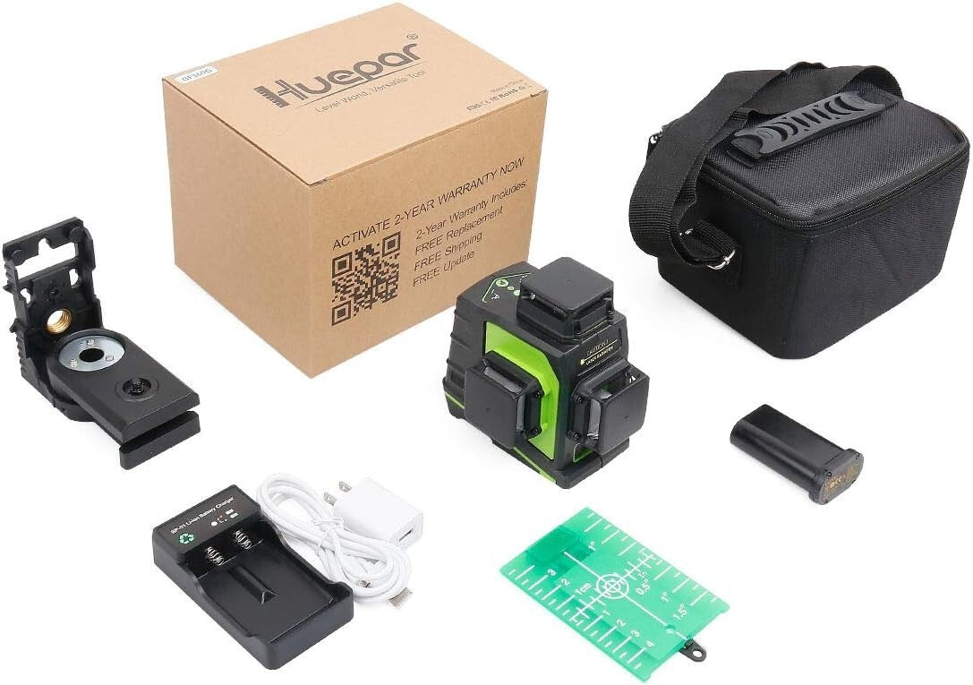 Professional 3-Plane Laser Level with 360° Green Beam for Construction Tasks