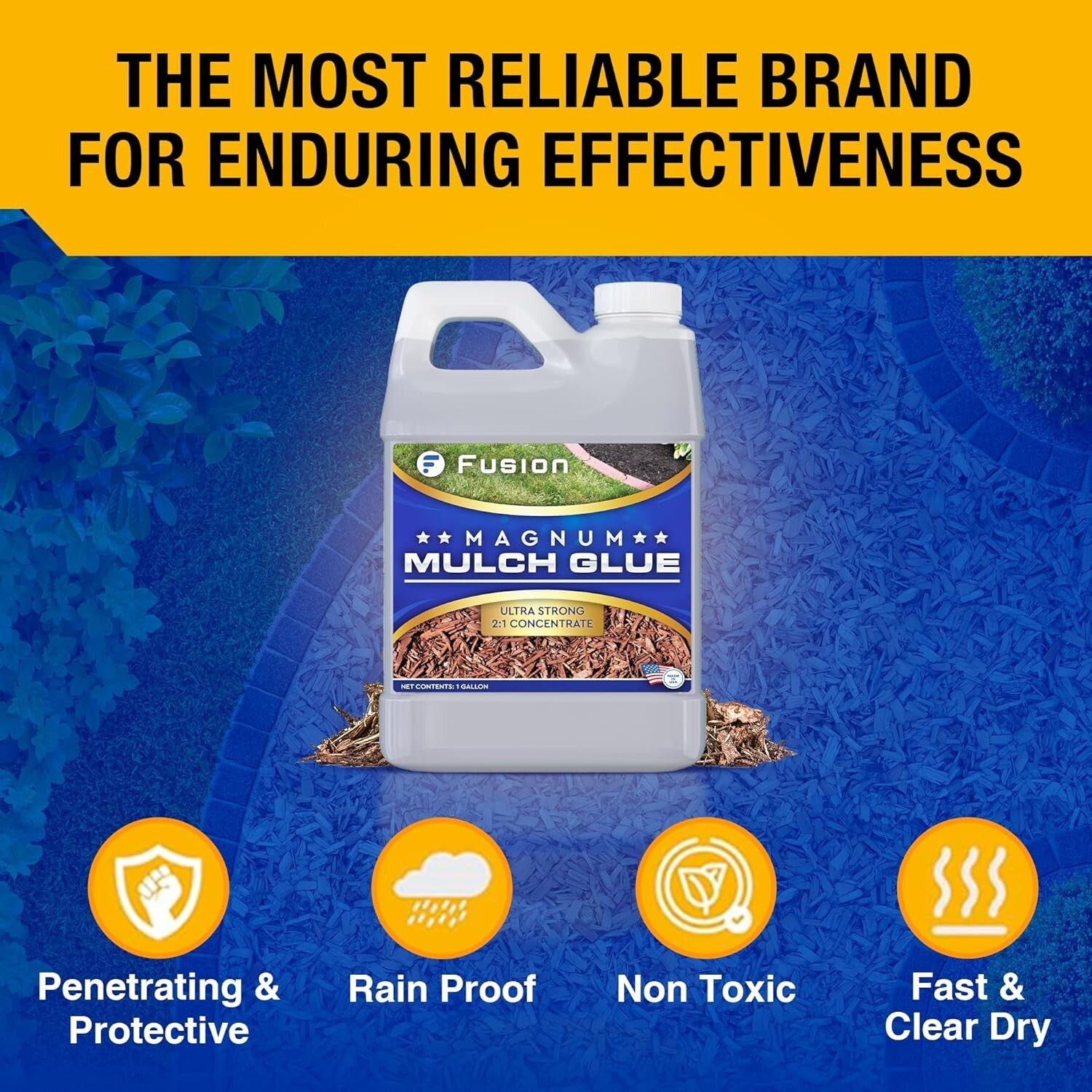 Fast-Drying Landscaping Glue - 1 Gallon Magnum Mulch Adhesive for Outdoor Spaces