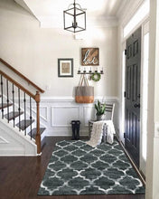 Load image into Gallery viewer, 3x5 Moroccan Trellis Rug - Stylish Dark Grey Non-Slip for Living Room &amp; Kitchen
