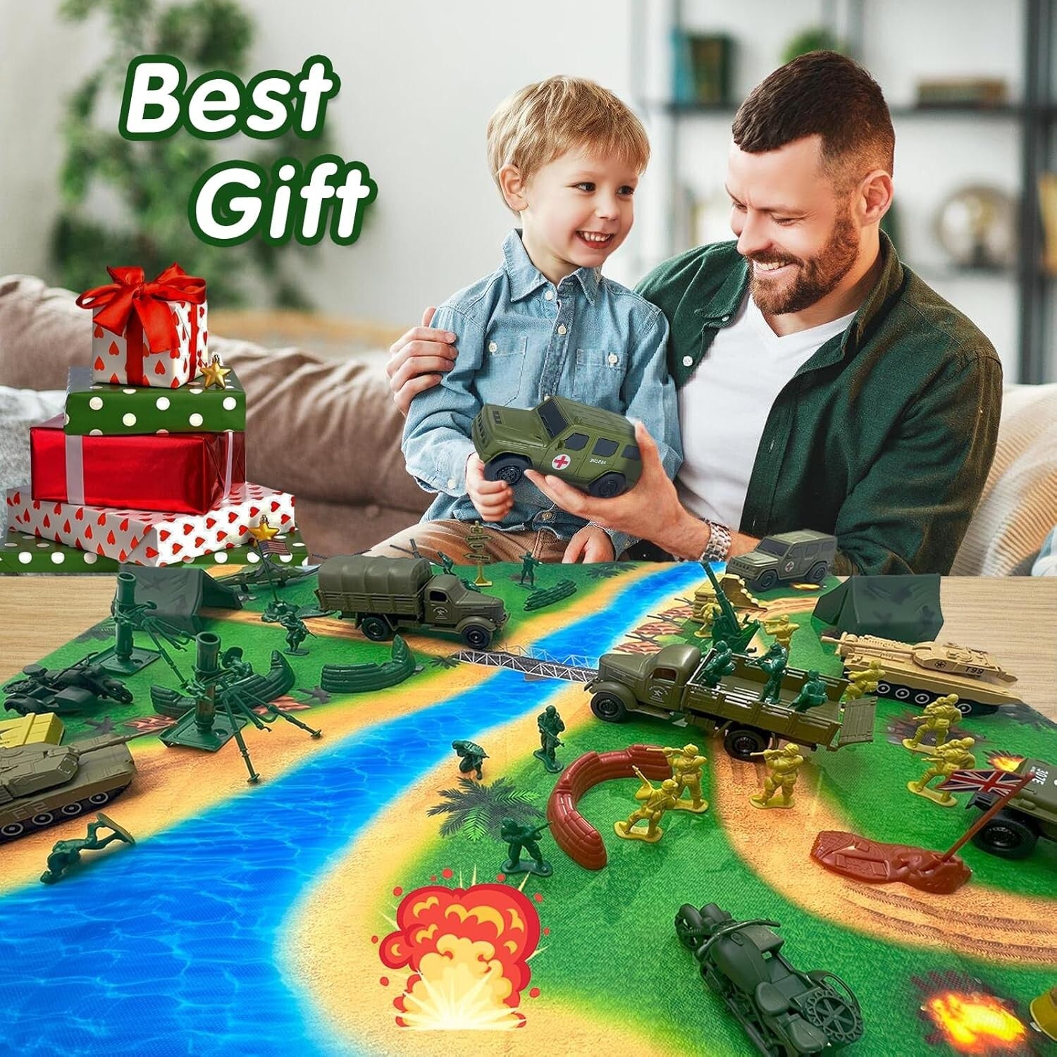 Battle Ready Army Men Set with Realistic Figures & Vehicles - Perfect Gift!