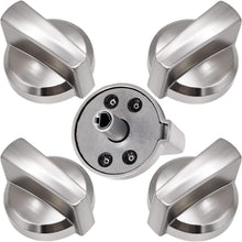 Load image into Gallery viewer, Matte Silver 5-Pack Heavy Duty Burner Knobs for GE Stove Replacement Parts