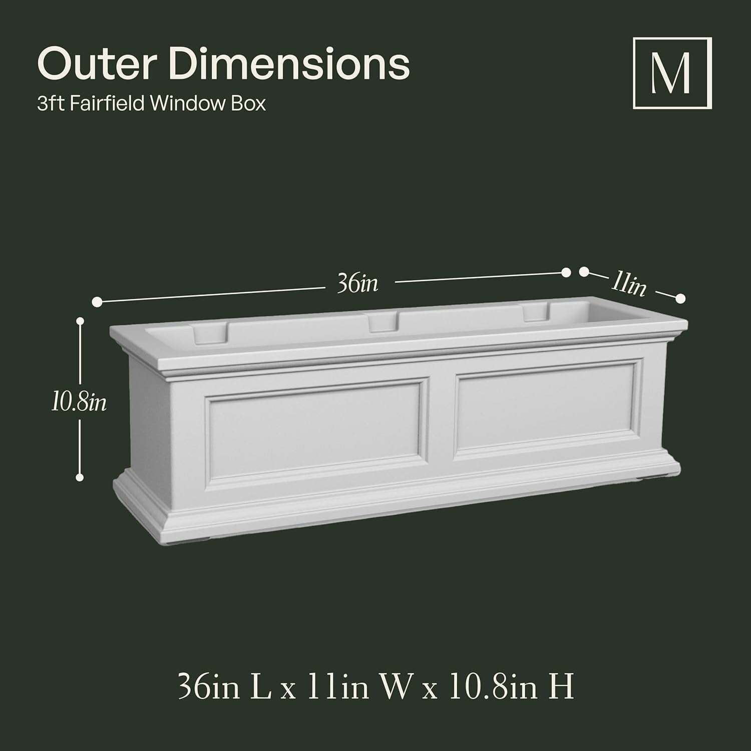 Durable 3-Foot Weather-Resistant Window Box Planter – Self-Watering Convenience