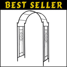 Load image into Gallery viewer, Intricate Black Archway Trellis for Climbing Plants - Weather-Resistant
