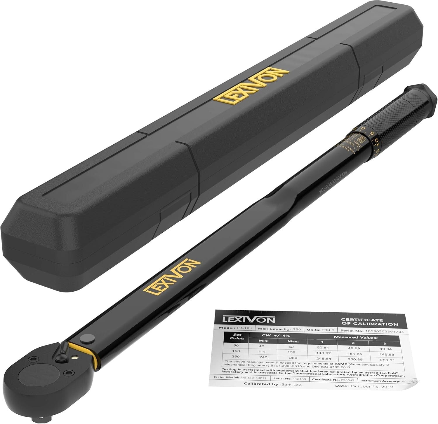 Electro-Black Finished 1/2-Inch Drive Torque Wrench - 338.9 Nm Performance Tool