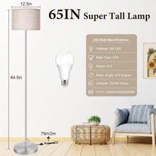 Load image into Gallery viewer, Elegant 65-Inch Floor Lamp with Easy-Control Foot Switch &amp; Adjustable Lighting