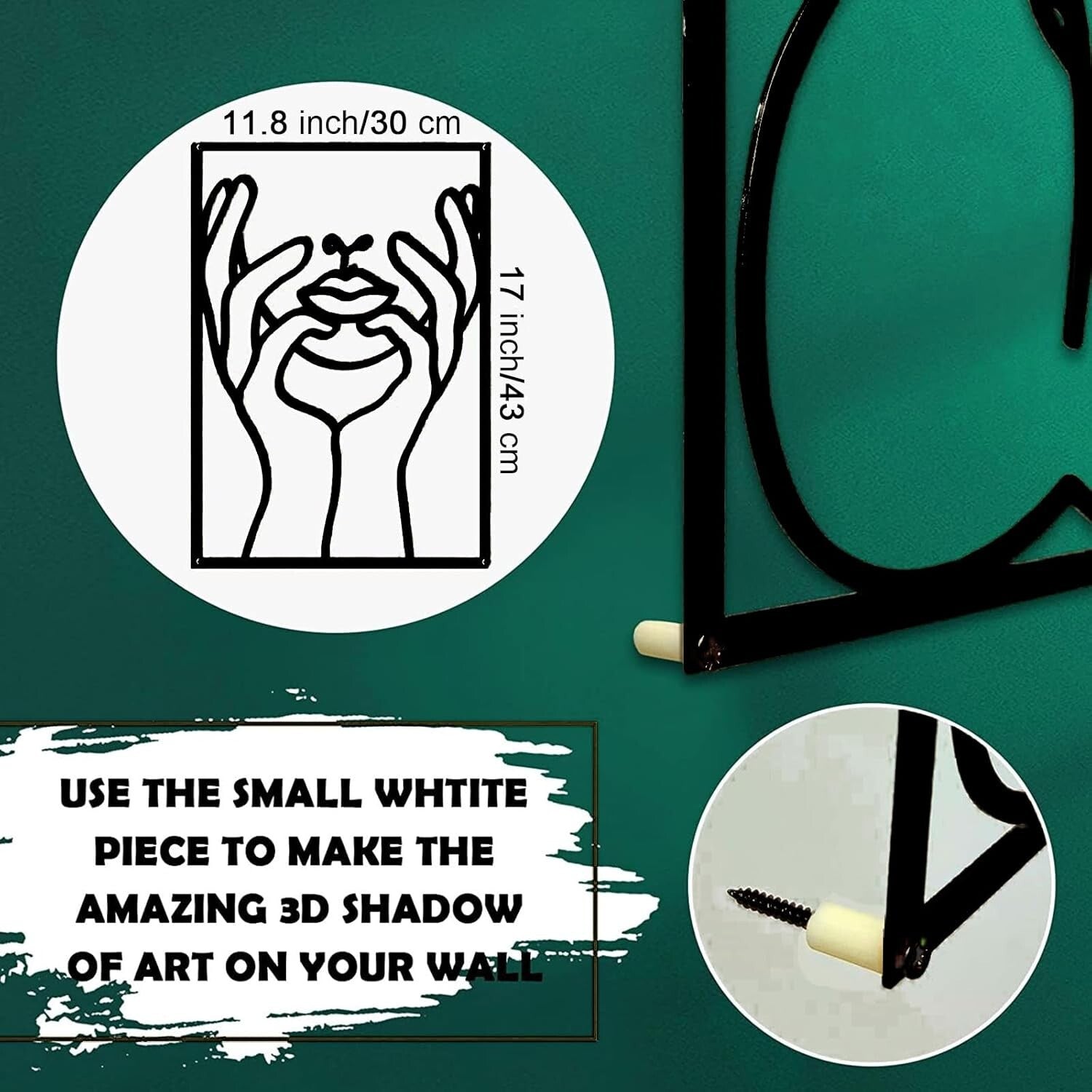 Stunning 4 Pack Metal Wall Art Décor - Minimalist 3D Line Art Women’s Shapes