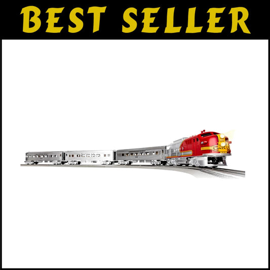 Electric O Gauge Santa Fe Super Chief Train Set with Voice Control & Remote