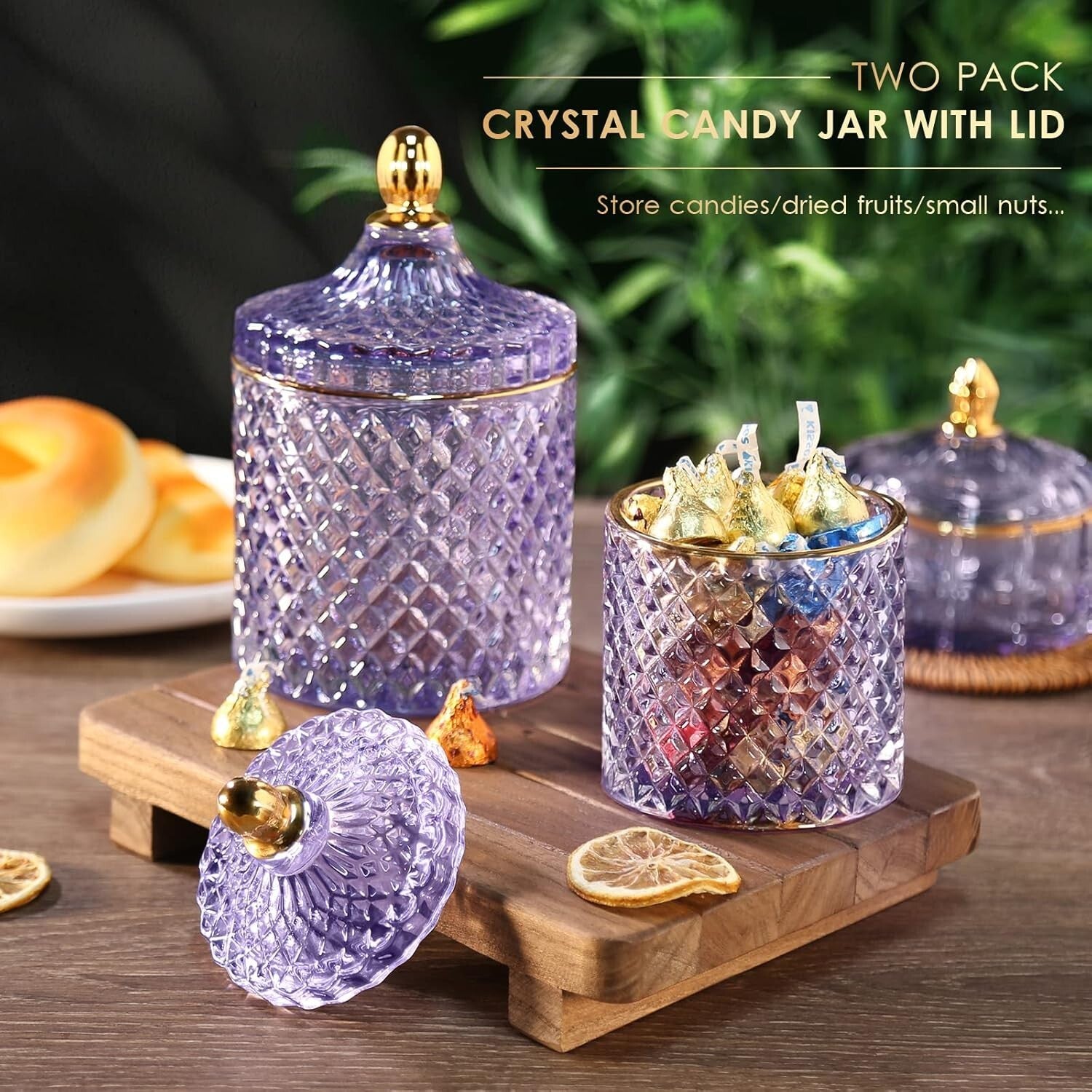 Multifunctional Jar Set: Elegant Purple Apothecary for Cotton & Keepsakes
