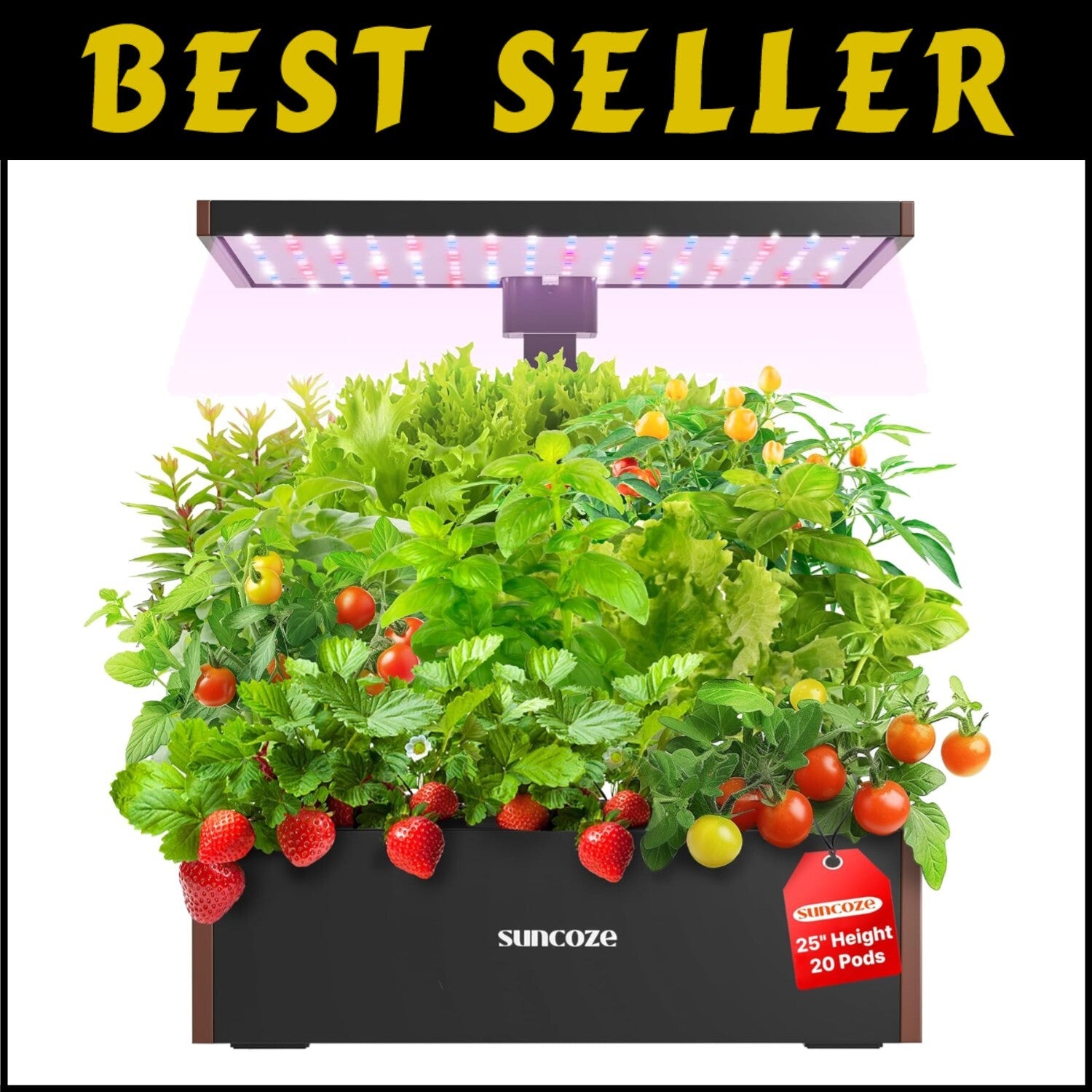 Complete Hydroponics Garden Kit - 20 Pods, Light Timer & Water Level Indicator