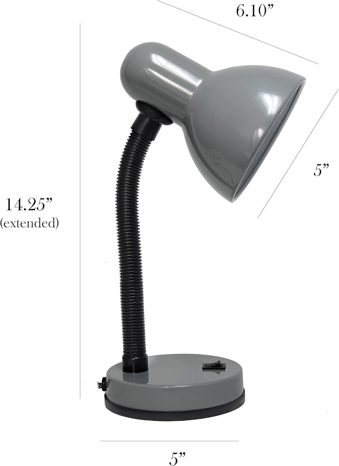 Modern Gray Desk Lamp Set of 12 with Adjustable Height & LED Convenience