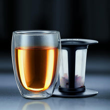 Load image into Gallery viewer, Elegant 12oz Tea Strainer Set with Lid - Double Wall Design for Perfect Brewing