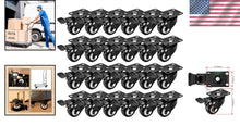 Load image into Gallery viewer, 24-Pack Heavy Duty Swivel Caster Wheels with Total Lock Brake - 1.5" Diameter