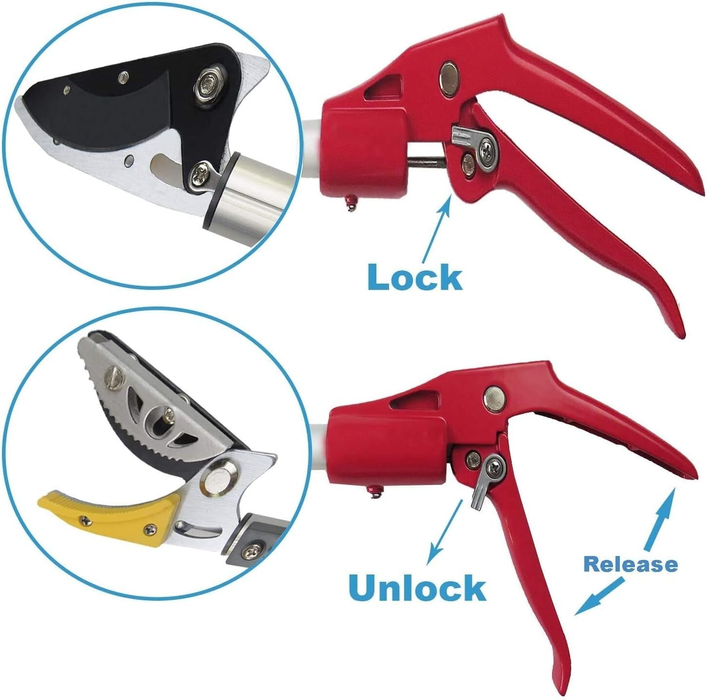 7.6-13 Foot Extendable Tree Pruner & Loppers with Anti-Rust Carbon Steel Blades