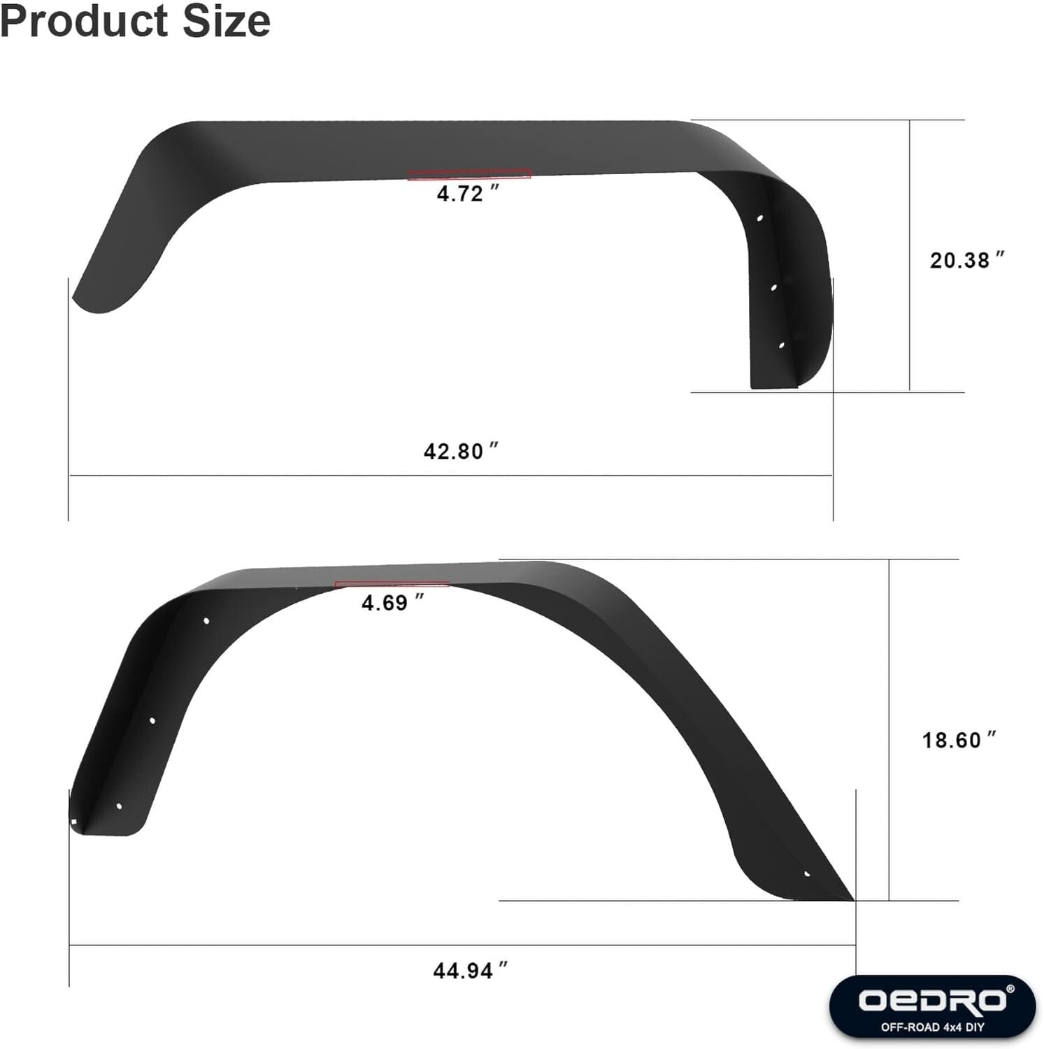 All-Weather Protection Fender Flares for 1997-2006 Jeep Wrangler – 4 PC Set